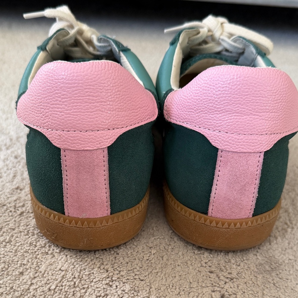 Dolce Vita Green and Pink Lace-Up Sneakers - Picture 7 of 8